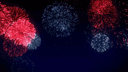 animazione con dei fuochi d'artificio ed una frase di auguri